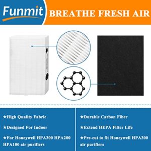 HPA300 HEPA Filter Replacement for Honeywell HPA300 Series Air Purifiers HPA300, HPA300VP, HPA304 HPA3300, HPA5300, Replace HRF-R3 (3 Ture HEPA R Replacement Filter + 4 Activated Carbon Pre-Filter)