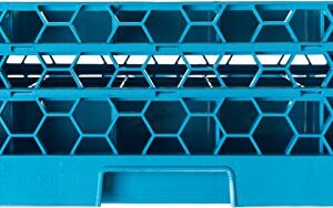 CFS RG25-214 OptiClean 25 Compartment Glass Rack with 2 Extenders, Blue
