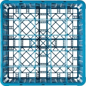 CFS RG25-214 OptiClean 25 Compartment Glass Rack with 2 Extenders, Blue