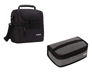 mier 2 compartment lunch bag small lunch box bundle