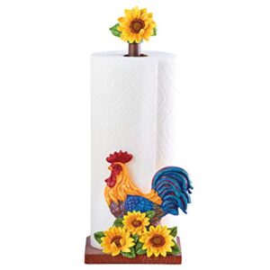 collections etc tabletop roosters & sunflowers standard paper towel holder