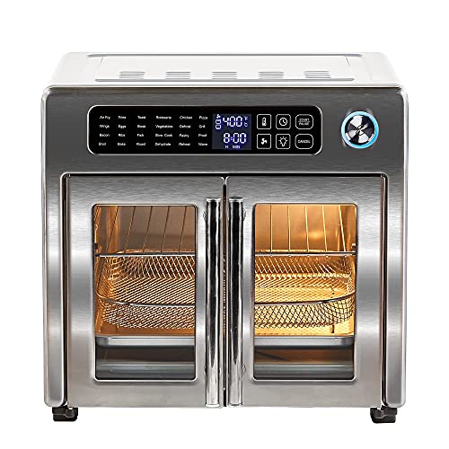 Emeril Lagasse 26 QT Extra Large Air Fryer, Convection Toaster Oven with French Doors, Stainless Steel