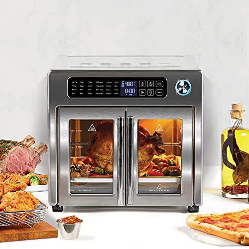 Emeril Lagasse 26 QT Extra Large Air Fryer, Convection Toaster Oven with French Doors, Stainless Steel