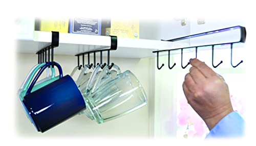 Spark Innovators Nook Hooks, Under Cabinet Storage Hooks, Holds Mugs, Utensils, Coffee Cup, Fits Shelves up to 1", No Installation, 3 Pack