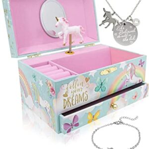 The Memory Building Company Unicorn Jewelry Box for Girls & Boys - Kids Music Box - Musical Jewelry Box for Little Girls - Christmas Gifts and Toys for Girls and Boys