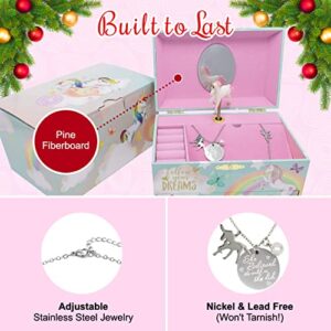 The Memory Building Company Unicorn Jewelry Box for Girls & Boys - Kids Music Box - Musical Jewelry Box for Little Girls - Christmas Gifts and Toys for Girls and Boys