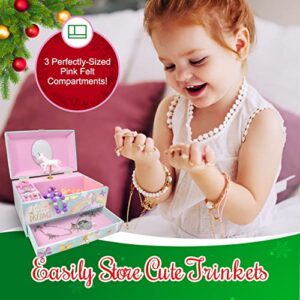 The Memory Building Company Unicorn Jewelry Box for Girls & Boys - Kids Music Box - Musical Jewelry Box for Little Girls - Christmas Gifts and Toys for Girls and Boys