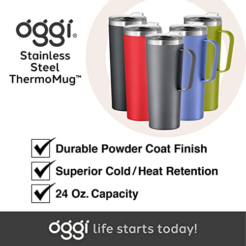 OGGI ThermoMug Insulated Thermal Travel Mug, 24-Ounce, Black