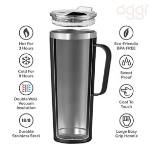 OGGI ThermoMug Insulated Thermal Travel Mug, 24-Ounce, Black