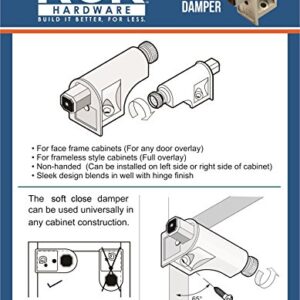 Rok Hardware 10 Pack Soft Close Damper for Cabinet Doors/Compact/SoftClose Cabinet Adapter/Polished Nickel/Hardware/Hinge SCD103