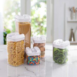 airtight food storage containers with lids, 5 pieces kitchen pantry storage containers bpa free plastic cereal containers for pantry organization and storage, kitchen storage containers, containers for organizing pantry