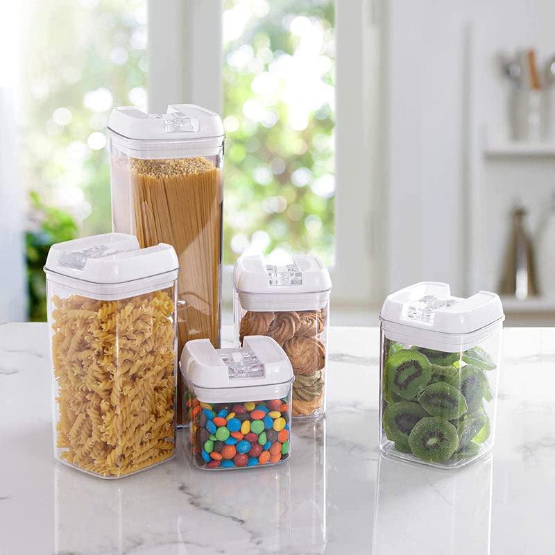 Airtight Food Storage Containers with Lids, 5 Pieces Kitchen Pantry Storage Containers BPA Free Plastic Cereal Containers for Pantry Organization and Storage, Kitchen Storage Containers, Containers for Organizing Pantry