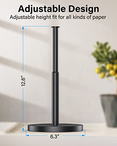 Paper Towel Holder Countertop fit for Large & Small Size, Paper Towel Stand for Kitchen Rolls, Paper Towel Roll Holder, Modern Kitchen Countertop Organizer