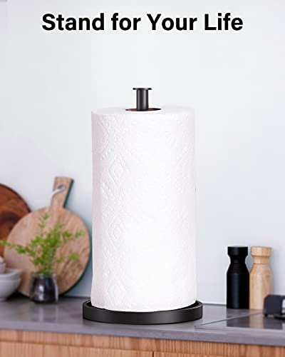 Paper Towel Holder Countertop fit for Large & Small Size, Paper Towel Stand for Kitchen Rolls, Paper Towel Roll Holder, Modern Kitchen Countertop Organizer