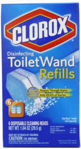 clorox toilet wand refills, loaded with cleaner, 6 disposable heads