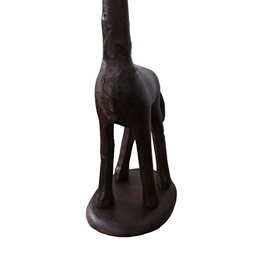 Ogrmar Cast Iron Giraffe Paper Holder Decorative Bathroom Toilet Paper Holder Stand 3.25 X 17.5 X 4.25 Inches (Brown)