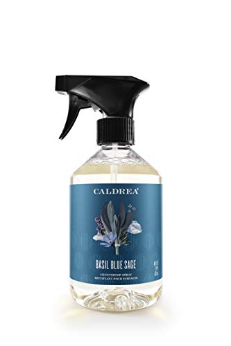 Caldrea Multi-surface CounterTop Spray Cleaner, Made With Vegetable Protein Extract, Basil Blue Sage, 16 Fl Oz
