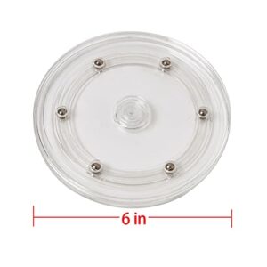 6 inch Lazy Susan Turntable Acrylic Ball Bearing Rotating Tray for Spice Rack Table Cake Kitchen Pantry Decorating TV Laptop Computer Monitor (360˚ Rotation)