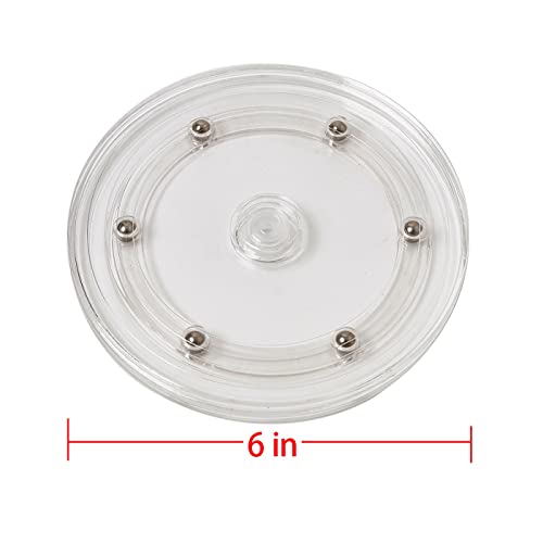 6 inch Lazy Susan Turntable Acrylic Ball Bearing Rotating Tray for Spice Rack Table Cake Kitchen Pantry Decorating TV Laptop Computer Monitor (360˚ Rotation)