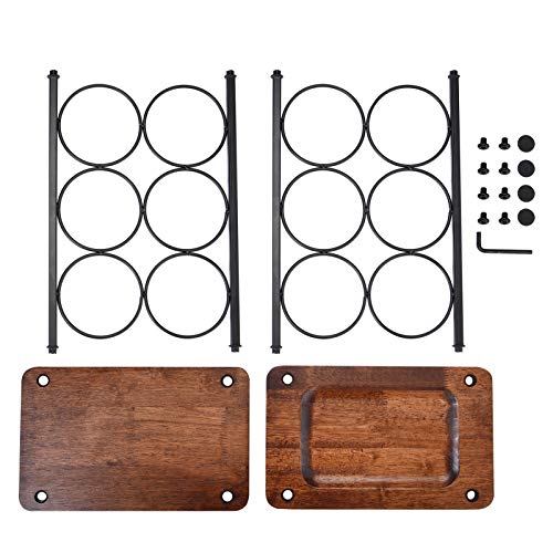 ALLCENER Countertop Wine Rack, Wood Wine Bottle Holder, Perfect for Home Decor & Kitchen Storage Rack, Bar, Cellar, Cabinet, Pantry, etc (Hold 6 Bottles)