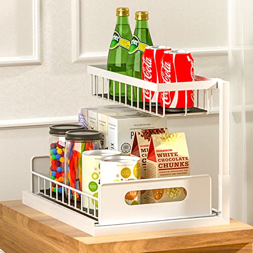 furihshe Under Sink Organizers and Storage, Pull Out Cabinet Organizer 2-Tier Slide Out Sliding Shelf Under Cabinet Storage Multi-Use for Under Kitchen Bathroom Under Sink Organizer