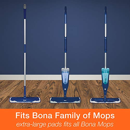 Bona Microfiber Pad 3-Pack includes Dusting, Cleaning, and Deep Cleaning Pad, for Hardwood and Multi-Surface Floors, fits Bona Family of Mops