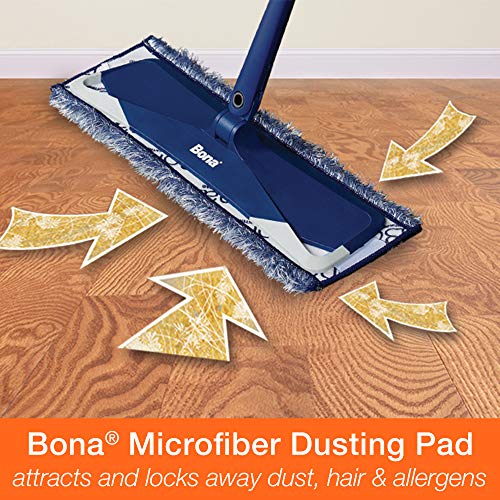 Bona Microfiber Pad 3-Pack includes Dusting, Cleaning, and Deep Cleaning Pad, for Hardwood and Multi-Surface Floors, fits Bona Family of Mops