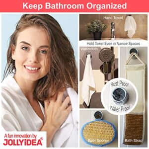 JOLLYiDEA Kitchen Dish Towel Rag Holder - Self Adhesive Push Hooks for Towel Stick On Hook No Drilling Grabber for Kitchen Sink Bathroom Wall Hand Washcloth Hanging Rack, 6 Pack Small Hangers 1 Gift