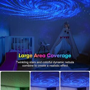 Star Projector Galaxy Projector, Happy Birthday Decorations Gift Night Light with Remote Nebula Starry Light Projector Twinkling Ceiling Stars Projection for Home Gaming Bedroom Kids Room Decor Light