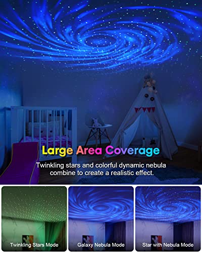 Star Projector Galaxy Projector, Happy Birthday Decorations Gift Night Light with Remote Nebula Starry Light Projector Twinkling Ceiling Stars Projection for Home Gaming Bedroom Kids Room Decor Light