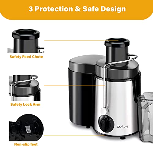 Juicer Upgraded 400W Juicer Machines, 2 Speeds Stainless Steel Juice Maker, Juicer Extractor Press Centrifugal for Whole Fruit and Vegetables with Anti-drip Function, Detachable Easy To Clean