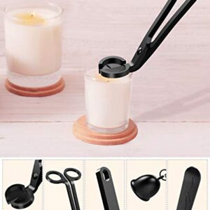 RONXS 3 in 1 Candle Accessory Set, Candle Wick Trimmer Cutter, Candle Snuffer Extinguisher, Wick Dipper with Gift Package for Candle Lover (Black)