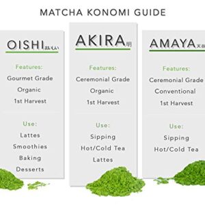 Akira Matcha 30g - Organic Premium Ceremonial Japanese Matcha Green Tea Powder - First Harvest, Radiation Free, No Additives, Zero Sugar - USDA and JAS Certified