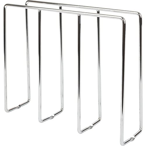 Hardware Resources Polished Chrome U-Shapred Tray Divider for Organizing Baking Sheets, Trays, and Cutting Boards. Bottom Mounting.