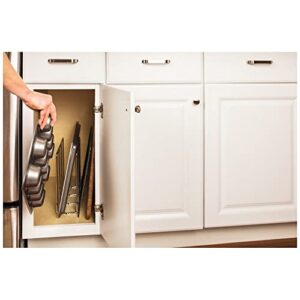 Hardware Resources Polished Chrome U-Shapred Tray Divider for Organizing Baking Sheets, Trays, and Cutting Boards. Bottom Mounting.
