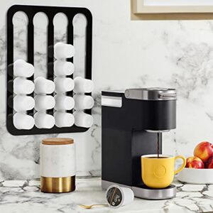 Aredpoook K Cup Coffee Pod Holder, Space Saving K Cup Holder, Acrylic Coffee Pod Storage for Keurig Kcups, Adhesive Coffee Pod Organizer, Compatible with 24 Kcup Pods Capsule Black