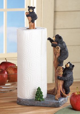 Collections Etc Northwoods Bears Paper Towel Holder