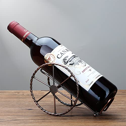 Countertop Wine Rack - Wine Holder for Wine Storage - Red Bronze Metal Wine Rack - Wine Racks Countertop - Small Wine Rack - Wine Bottle Storage - Tabletop Wine Rack