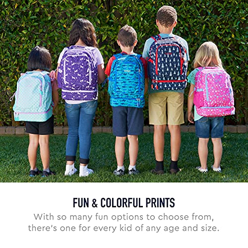 Bentgo® Kids Prints 2-in-1 Backpack & Insulated Lunch Bag - Durable, Lightweight, Colorful Prints for Girls & Boys, Water-Resistant Fabric, Padded Straps & Back, Large Compartments (Rocket)