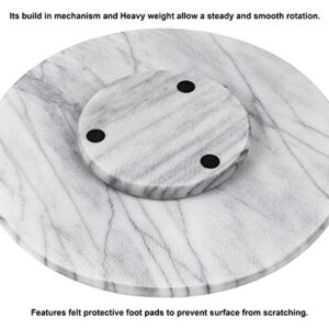 Greenco White Marble Lazy Susan Round Turntable, Handcrafted, 12”.