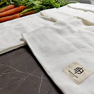 Organic Cotton Vegetable Crisper Bag - Variety Set of 3 - Simply Wet & Keep Your Veggies Fresher, Longer in Refrigerator!