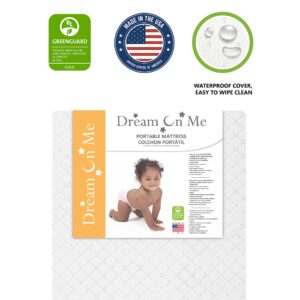 Dream On Me Sunset 3” Extra Firm Fiber Crib Mattress, Greenguard Gold Certified, Waterproof Vinyl Cover, Baby Mattresses for Cribs, Fits Mini and Portable Cribs