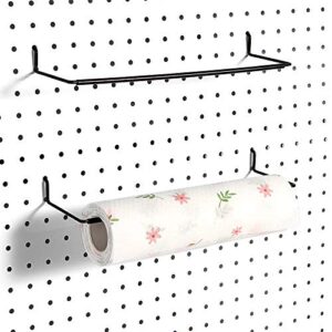 paper towel holder for pegboard, extendable, fit any standard pegboard, 2 packs, black