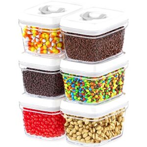 dwËllza kitchen airtight food storage containers with lids – 6 pieces all same size – pantry container for spices, candy, nuts, coffee and tea, clear plastic bpa-free, keeps food fresh & dry