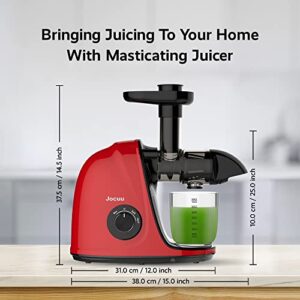 Jocuu Slow Masticating Juicer with 2-Speed Modes - Cold Press Juicer Machine - Quiet Motor & Reverse Function - Easy to Clean Juicer Extractor - Juice Recipes for Fruits & Vegetables (Grey)