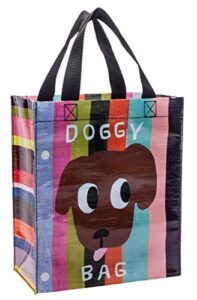 blue q handy tote ~ doggy bag. reusable lunch bag, little tote, gift bag, sturdy and easy to clean, made from 95% recycled material, 10″h x 8.5″w x 4.5″d