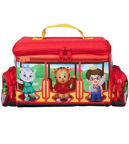 Daniel Tiger's Neighborhood- Insulated Durable Lunch Bag Tote for Kids, Reusable Heavy Duty Lunch Box w Handle and Mesh Pocket for Back to School - Trolley with Friends