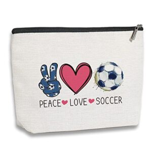 soccer gifts soccer cosmetic bag for girls, soccer coach gifts, soccer team gifts for football lovers players fans birthday gifts for women her girl teens football gifts for girls