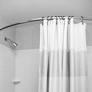 Shower Curtain Rings, OEH Shower Curtain Hooks, Rust-Resistant Metal Black Shower Curtain Rings, Double Shower Curtain Hooks for Bathroom Shower Curtain & Shower Liner, Set of 12, Black