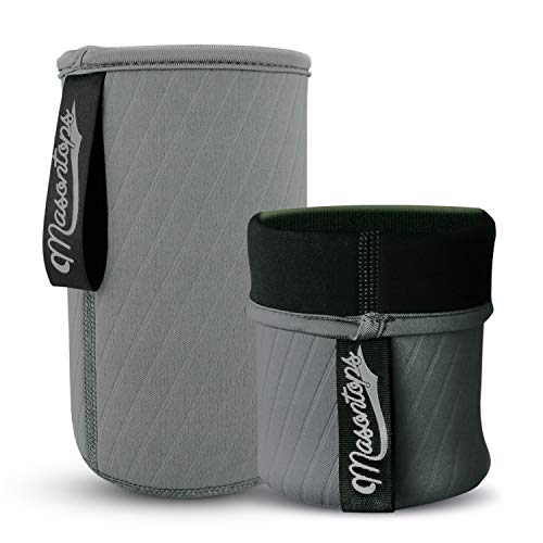 Masontops Wide Mouth Mason Jar Neoprene Sleeves - Gray - Triple Insulated Cozy - 2 Sleeves Cover 16-24 oz & Quart Sizes